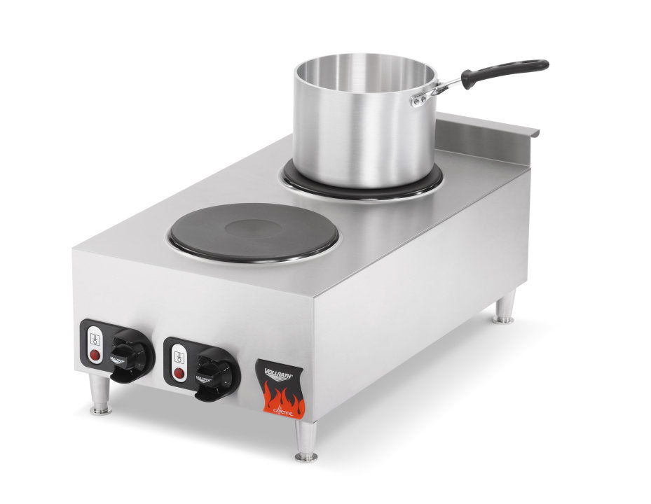 Vollrath | Cayenne 15" Electric Countertop Hot Plate, 2 Burners, 208/240V - ChefEquipment.com