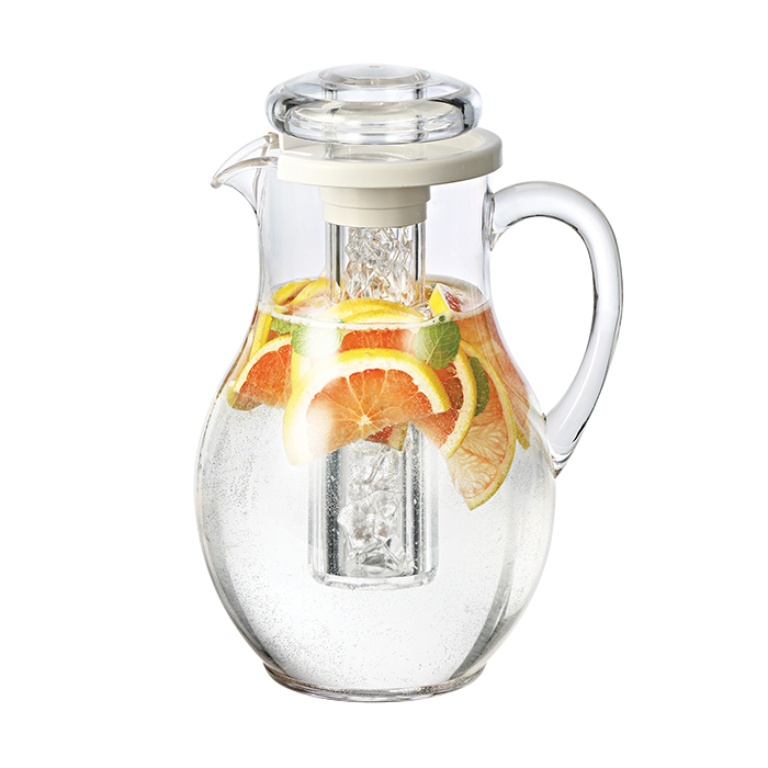 Service Ideas | Pitcher with Ice Tube, 3 L, Clear Plastic