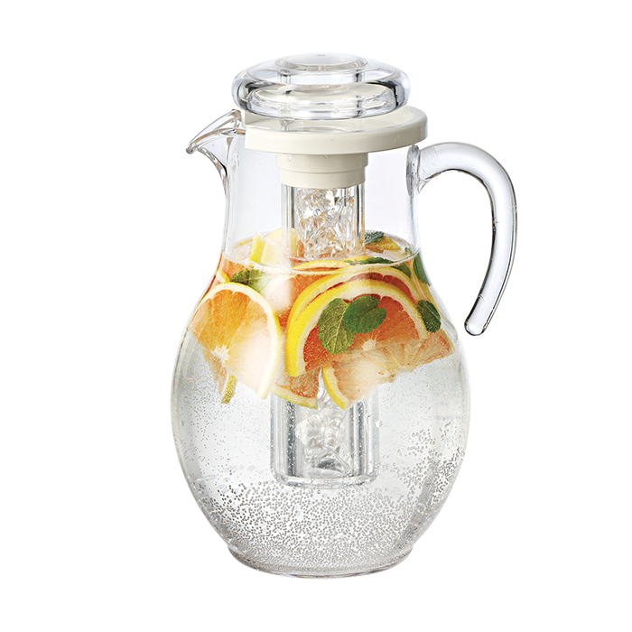 Service Ideas | Pitcher with Ice Tube, 3.3 L, Clean SAN Plastic