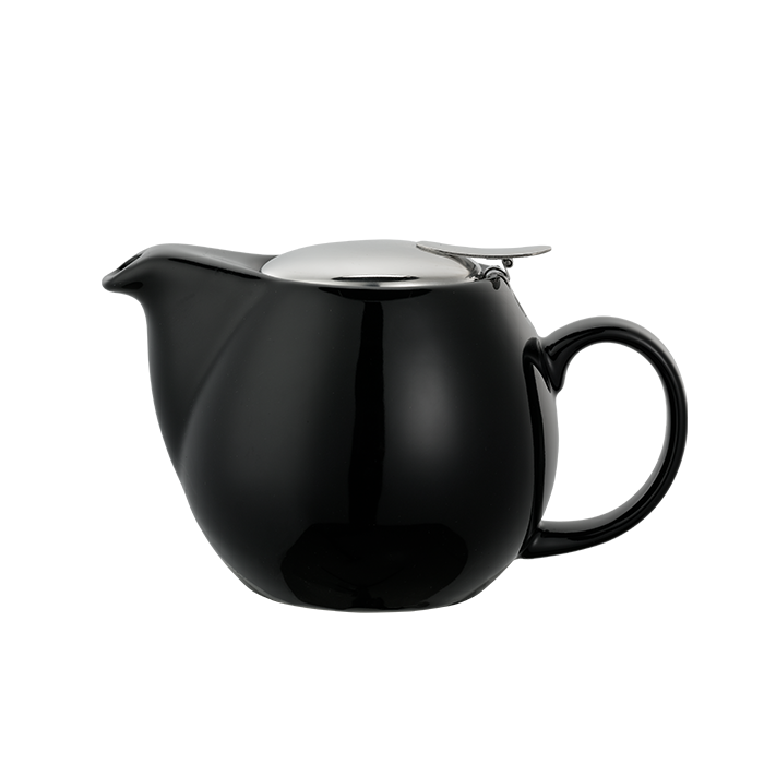 Service Ideas | Tea Pot, Oval, 16 oz, Ceramic, Black