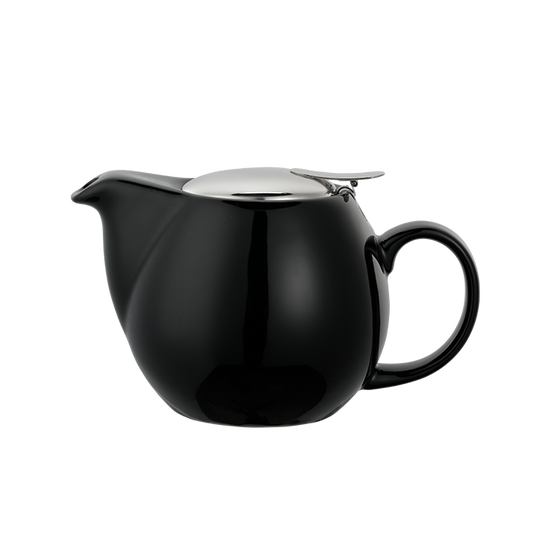 Service Ideas | Tea Pot, Oval, 16 oz, Ceramic, Black