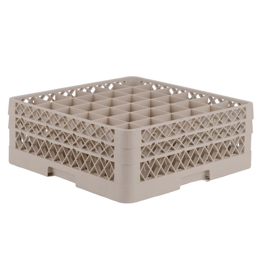 Vollrath | Traex Glass Rack w 2 Extenders, 36 Compartment Rack, Beige