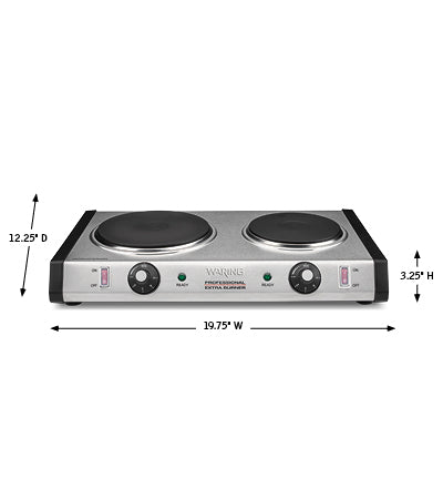 Waring | Commercial Cast-Iron Double Burner, 120v - ChefEquipment.com