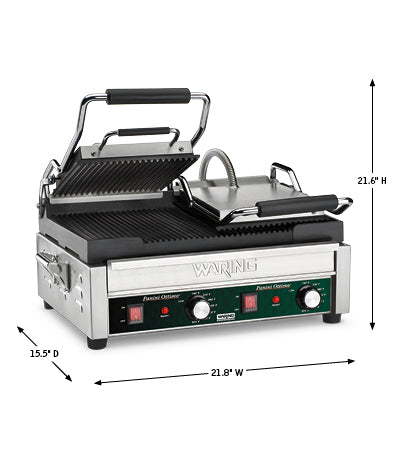 Waring | Double Italian-Style Panini Supremo Grill - 240v - ChefEquipment.com