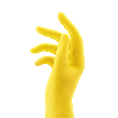 Globe | Rubber Gloves, Flocklined, Medium, Yellow (1 pair)