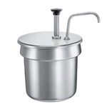 Server Stainless Steel Condiment Dispenser Pump and Lid - 16L x 8W