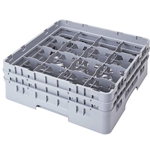Cambro® Camrack® Glass Rack, Grey, Full Size, 16-Compartment - 16S900151