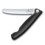 Victorinox® Swiss Classic Foldable Paring Knife w/ Wavy Edge, Black, 4.3" - 6.7833.FB
