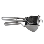 Thunder Group 18 Chrome Plated Square-Faced Potato Masher with Wood Handle