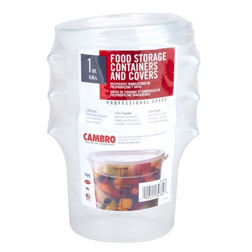 Cambro 1 Qt. Translucent Round Polypropylene Food Storage Container