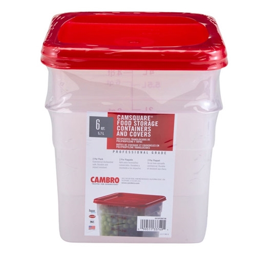 Cambro Food Storage Containers Replacement Lids, 2 and 4 Quart Square  Container Lids 2 Pack, Pan Scraper 