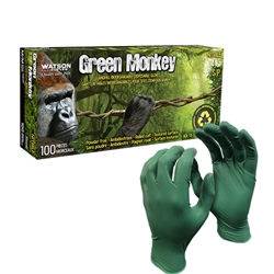 Russell Hendrix Restaurant Equipment - Watson Gloves® Green Monkey™  Biodegradable Nitrile Glove, Green, Small (100/BX) -5559PF(S)